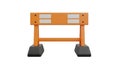 Portable Orange Construction Barrier - Safety First, Studio Shot Royalty Free Stock Photo