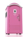 Portable pink women WC. 3D illustration