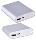 Portable power bank for charging mobile devices i Royalty Free Stock Photo