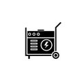 Portable power generator silhouette icon Royalty Free Stock Photo