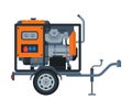 Portable Power Generator on Wheels, Electrical Engine Equipment Vector Illustration Royalty Free Stock Photo