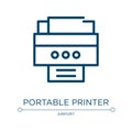 Portable printer icon. Linear vector illustration from taxi service collection. Outline portable printer icon vector. Thin line Royalty Free Stock Photo