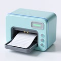 Portable printer with paper emerging from the output tray Royalty Free Stock Photo