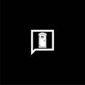 Portable public toilet icon isolated on dark background