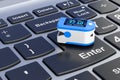 Portable Pulse Oximetry on laptop keyboard, 3D