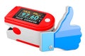 Portable Pulse Oximetry with like icon, 3D rendering