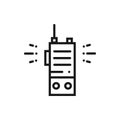 Portable Radio Line Icon. Radio Set Sign and Symbol.