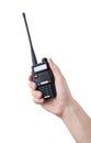 Portable radio transceiver in hand Royalty Free Stock Photo