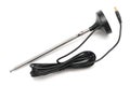 A portable receiver antenna for radios or televisions with gold plated plug and black cable