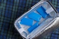 Portable refrigerator bag with cold storage batteries, thermos bag, refrigerant tanks, ice plates for a refrigerator bag