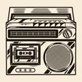 Portable retro music recorder template