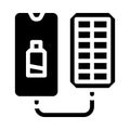 portable solar charger glyph icon vector illustration