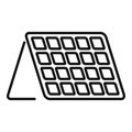 Portable solar panel icon outline vector. Converter cell