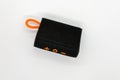 A portable speaker device for playing music with a wireless connection via Bluetooth technology Royalty Free Stock Photo