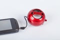 Portable speaker on white background Royalty Free Stock Photo