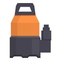 Portable submersible pump icon cartoon vector. Farm system gear