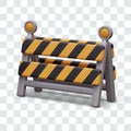 Portable temporary barrier for fencing dangerous area. Folding road barricade