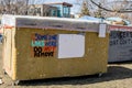 TORONTO, ONTARIO, CANADA - MARCH 18, 2021: PORTABLE TINY SHELTERS BUILT FOR HOMELESS PEOPLE IN TRINITY BELLWOODS PARK.