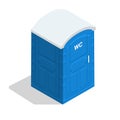 Portable toilet isometric public icon. Bathroom wc cabin flat isometric vector bio toilet Royalty Free Stock Photo