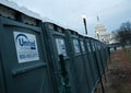 Portable Toilets in front of U.S. Capitol Building Royalty Free Stock Photo