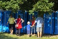 Portable toilets at a small town vintage car show