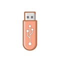 Portable USB Flash Drive with Standard USB Symbol Representing Data Storage and Transfer Royalty Free Stock Photo
