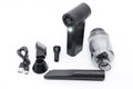 Portable vacuum with attachments and accessories Royalty Free Stock Photo