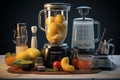 Portable and versatile food processors with multip Royalty Free Stock Photo