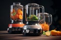 Portable and versatile food processors with multip Royalty Free Stock Photo