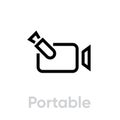 Portable video camera icon. Editable Line Vector. Royalty Free Stock Photo