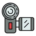 Portable video camera icon color outline vector Royalty Free Stock Photo