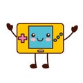 Portable video game console kawaii character Royalty Free Stock Photo