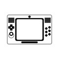 Portable videogame console device in black and white