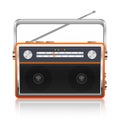 Portable vintage radio vector design illustration isolated on white background Royalty Free Stock Photo