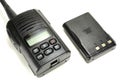 Portable walkie-talkie with back-up battery isolated on a white background Royalty Free Stock Photo