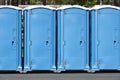 Portable wc. Public mobile toilet set in the street. Transportable Royalty Free Stock Photo