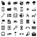 Portable widget icons set, simple style Royalty Free Stock Photo