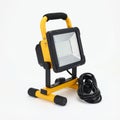 Portable Yellow LED Work Light with Stand and Cord Royalty Free Stock Photo