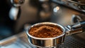 The portafilter coffee, close-up Royalty Free Stock Photo