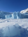 Portage Glacier and Iceberg on Snow Covered Portage Lake Vertical Royalty Free Stock Photo