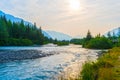 Portage Glacier River Chugach Mountains, Alaska landscape photography. Royalty Free Stock Photo