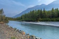 Portage Glacier River Chugach Mountains, Alaska landscape photography. Royalty Free Stock Photo