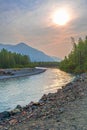 Portage Glacier River Chugach Mountains, Alaska landscape photography. Royalty Free Stock Photo