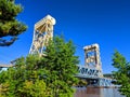 Portage Lake Lift Bridge Hancock Michigan Royalty Free Stock Photo