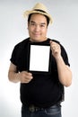 Portait asian man with tablet