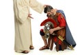 Portait of Jesus praying for roman soldier Royalty Free Stock Photo