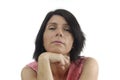 Portait of a middle aged woman on white Royalty Free Stock Photo