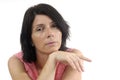 Portait of a middle aged woman on white Royalty Free Stock Photo