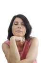 Portait of a middle aged woman on white Royalty Free Stock Photo