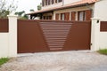 Portal brown slide home steel door house entrance aluminum sliding gate